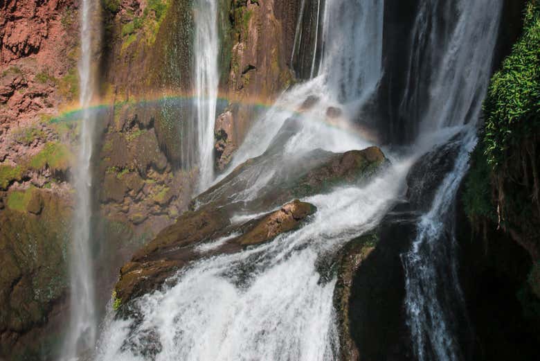 Rainbow through the waterfalls