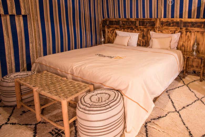 Enjoy a double room in the luxury camp