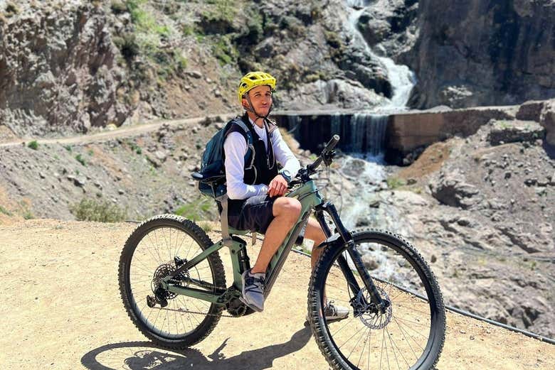 Bike past waterfalls