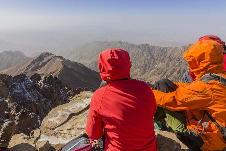 Enjoying the views from the top of Toubkal