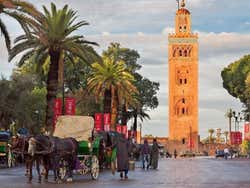 Horse-drawn carriage near Koutoubia