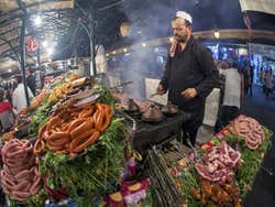 Food stand in Jemaa el Fna